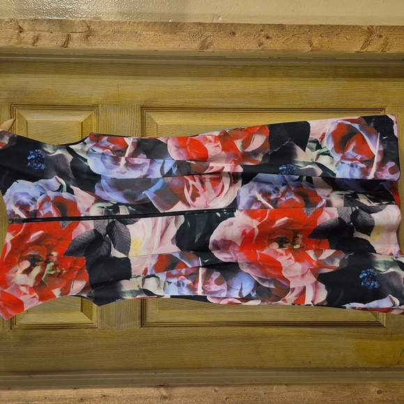 Vince Camuto Sleeveless Floral Zip Back Up Dress With Pockets Colorful Size 14 - Picture 4 of 9